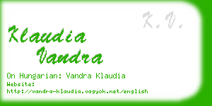 klaudia vandra business card
